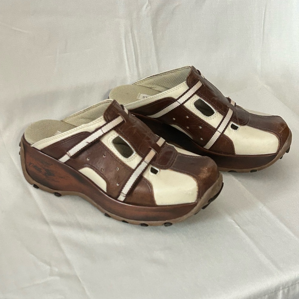 RARE Vintage Y2K Steve Madden Athletic Leather Slip On Mules